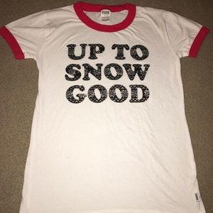 PINK Up to Snow Good Ringer T-shirt